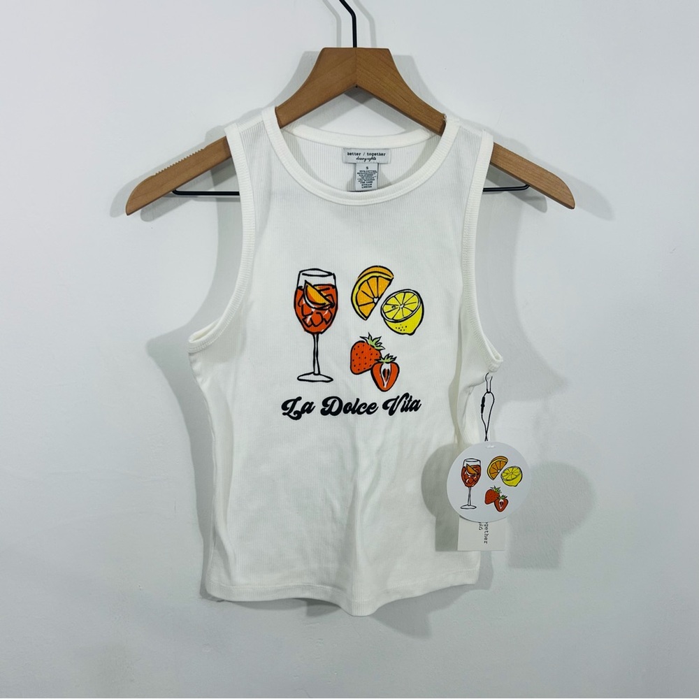 Better / Together White Ribbed Graphic Tank La Dolce Vita Graphic Aperol Spritz - Picture 3 of 7